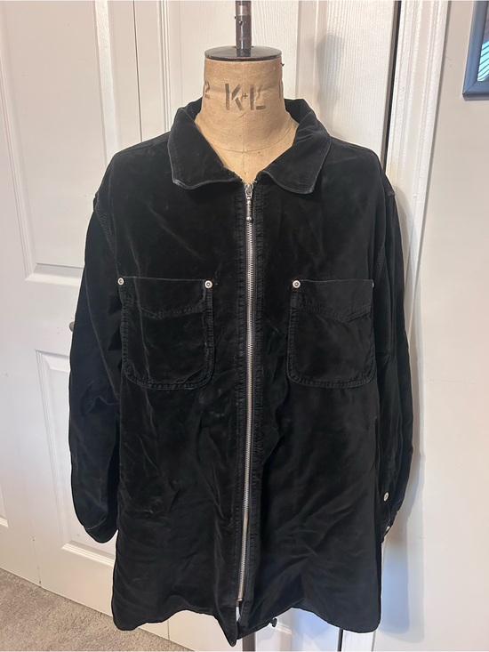 Venezia Jeans Jackets & Blazers - Black Velvet Zip-Front Women's Jacket